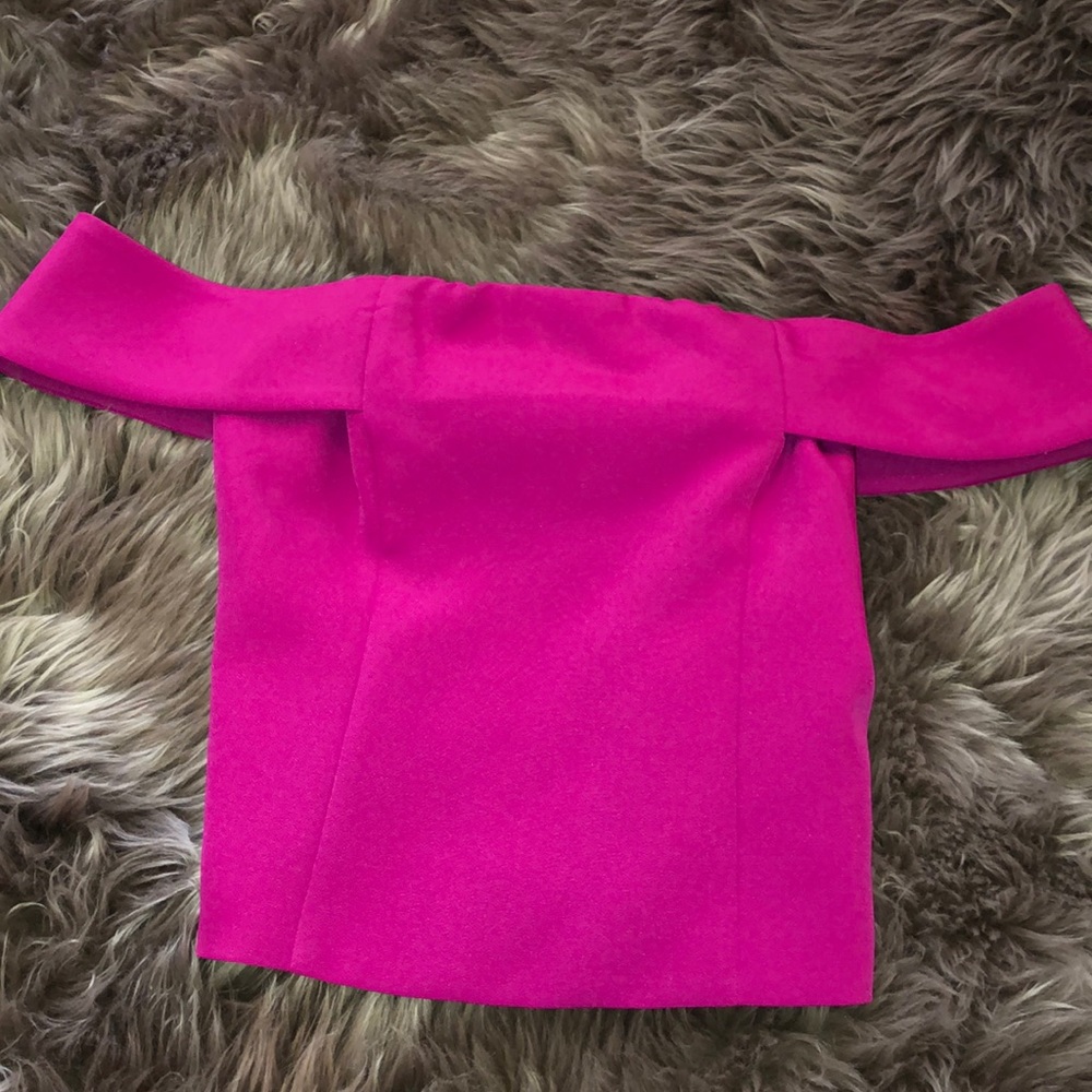 Hot Pink Express Off The Shoulder Dressy Tank